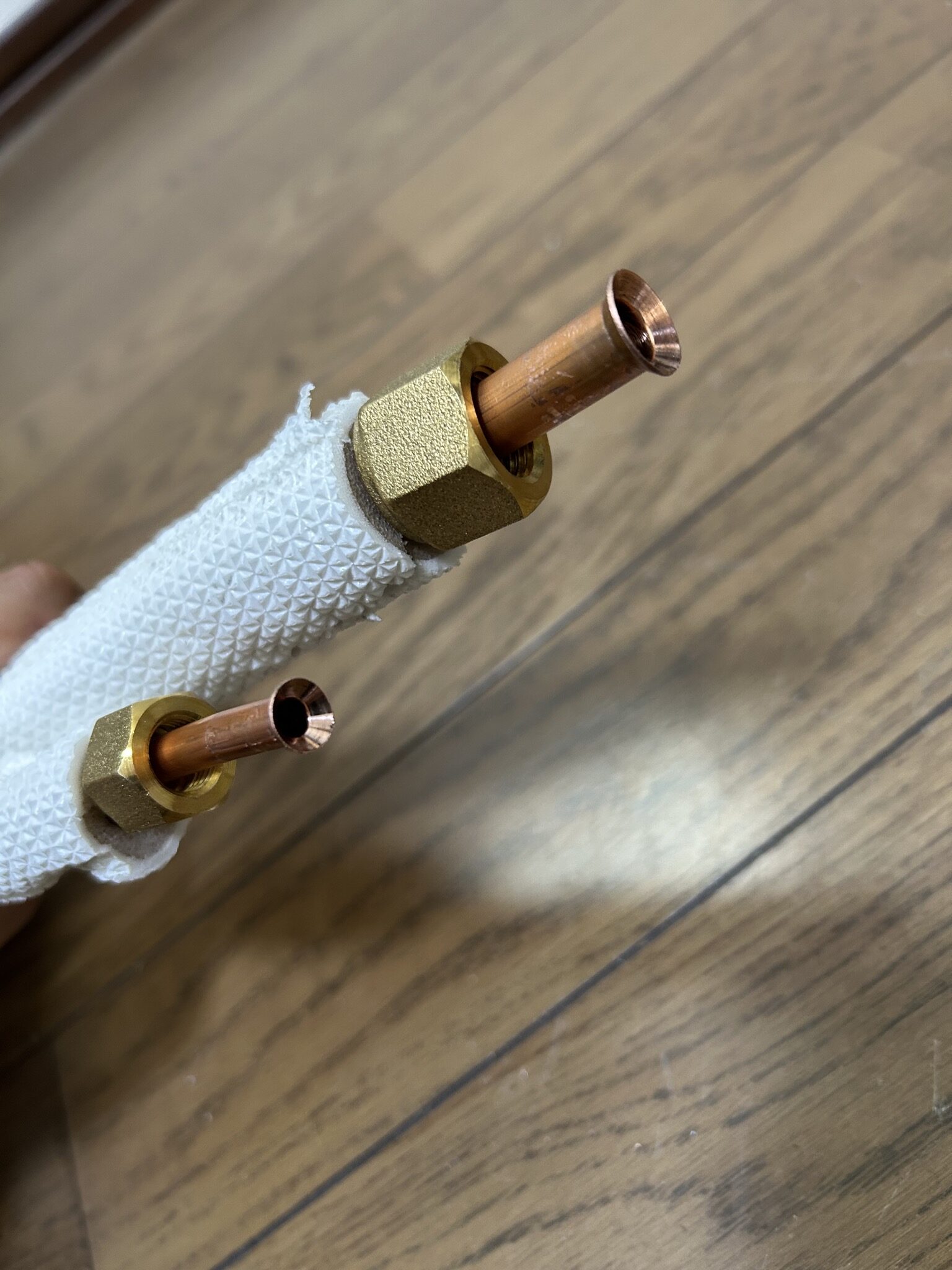 細管・太管ともフレア加工完了